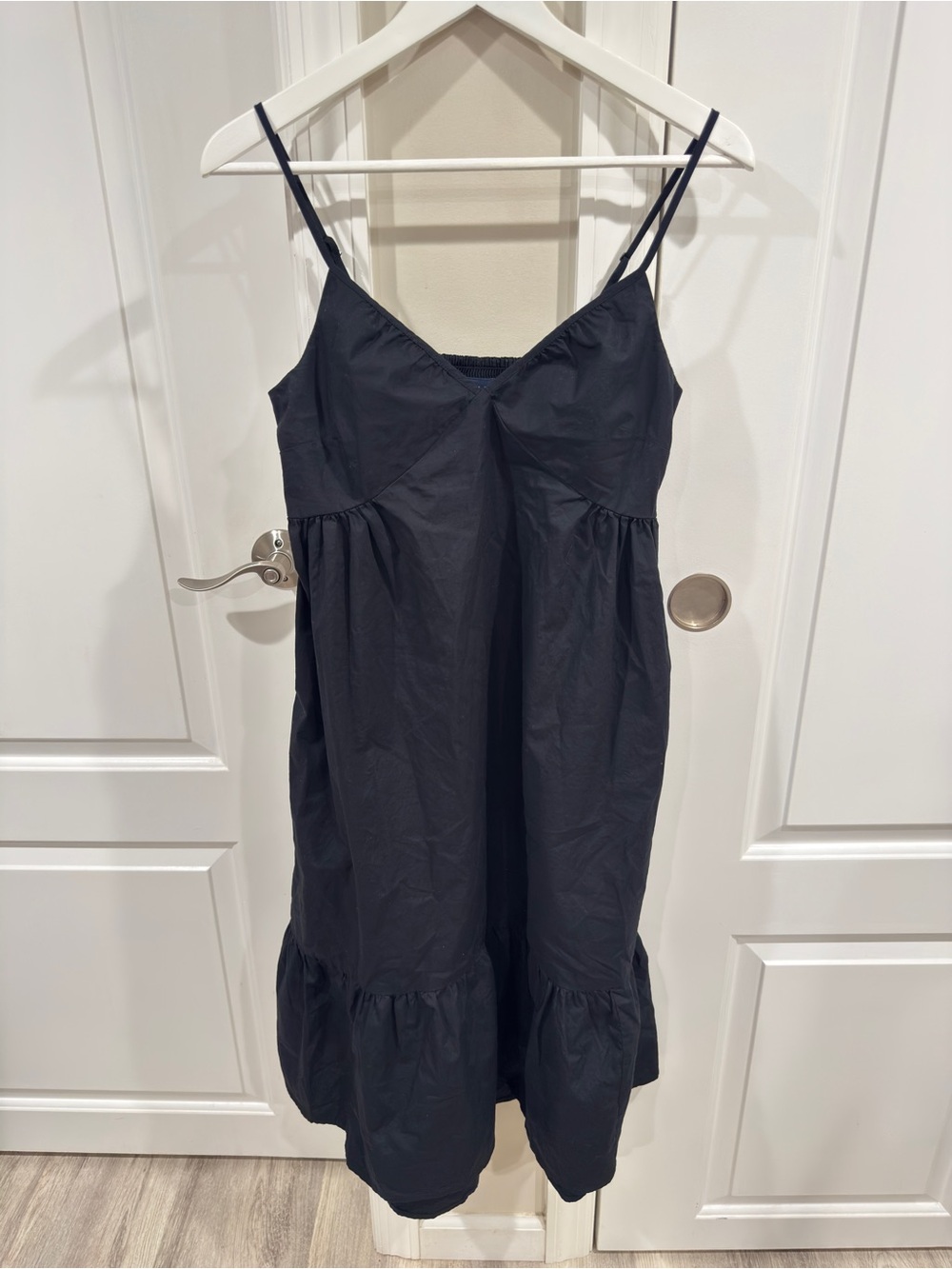 GAP Black Sleeveless Midi Dress Pockets Cotton Blend Women's Small